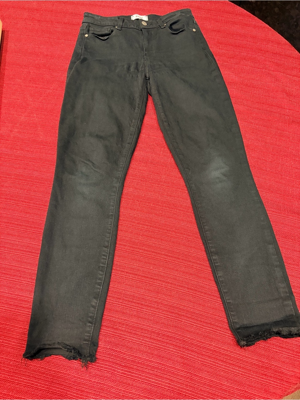 PAIGE Hoxton Ankle High Rise Skinny Jeans | Black Overdye | Size 27